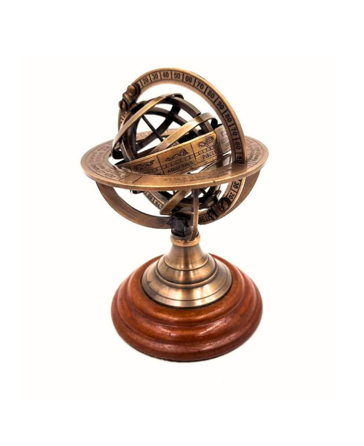 Retro Decorative Brass Astrolabe – Height 13.5 cm – NI351