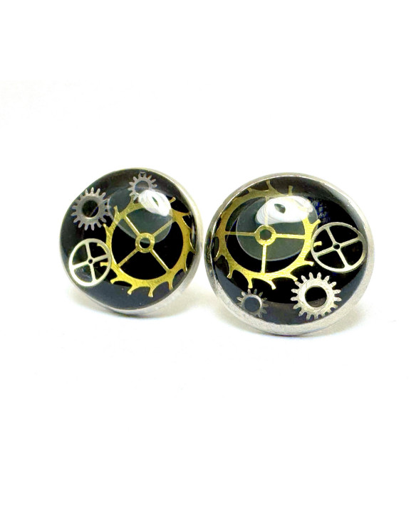 KOLCZYKI SZTYFTY - OKRĄGŁE (BLACK) - 10 MM