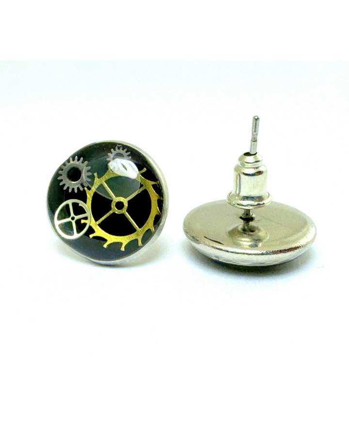 KOLCZYKI SZTYFTY - OKRĄGŁE (BLACK) - 10 MM