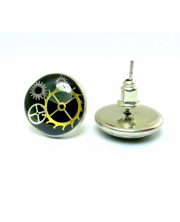 KOLCZYKI SZTYFTY - OKRĄGŁE (BLACK) - 10 MM