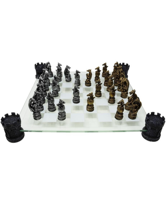 Dragon Fantasy Chess – 42x42 cm glass chessboard – MC-6069