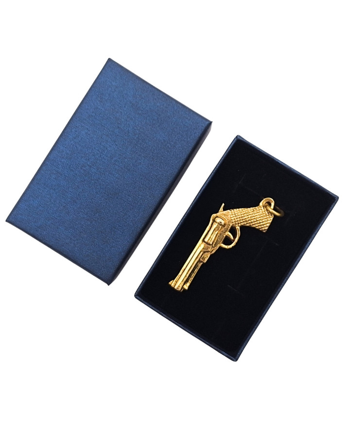 Brass Revolver Keyring in an Elegant Box – A Gadget for Western Fans – KRT19A