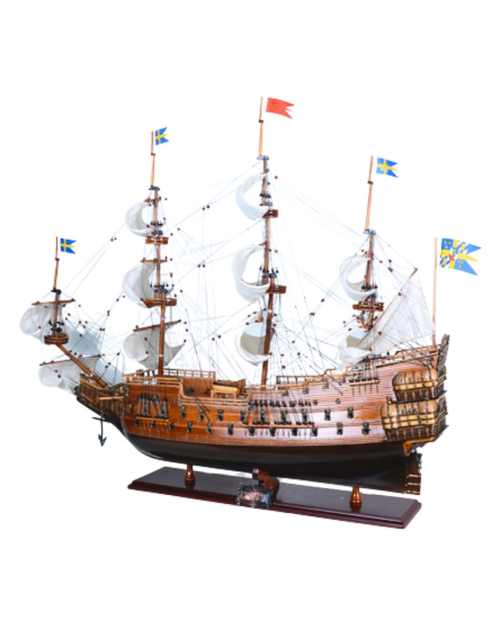 Ekskluzywny model żaglowca Vasa z rozwiniętymi żaglami - Vasa80R
