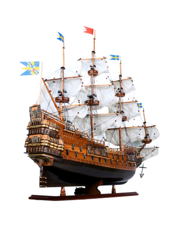 Ekskluzywny model żaglowca Vasa z rozwiniętymi żaglami - Vasa80R