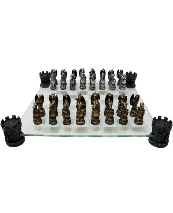 Dragon Fantasy Chess – 42x42 cm glass chessboard – MC-6069