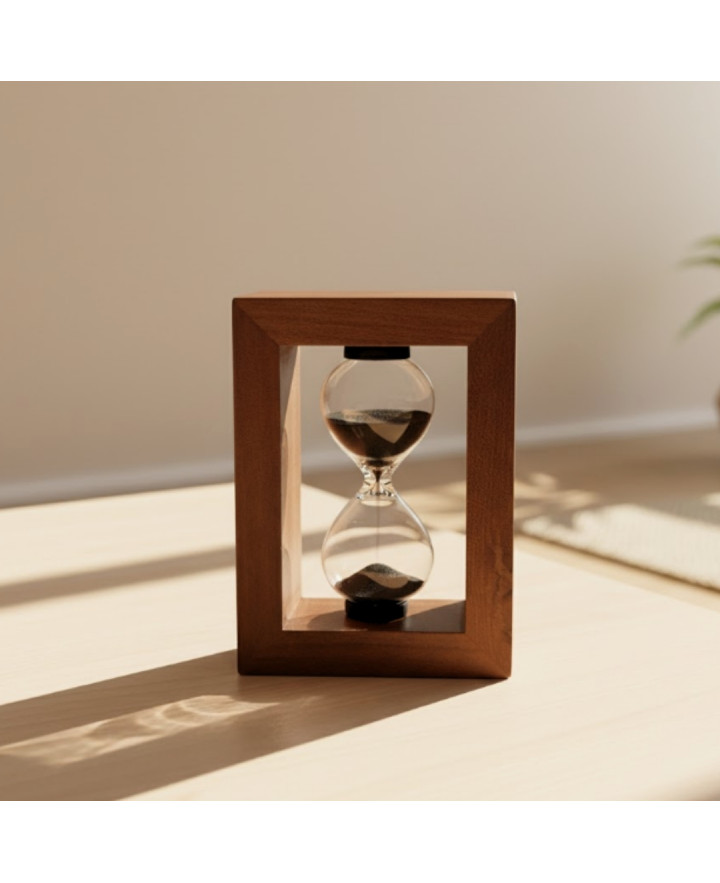 3-Minute Sand Timer in a Wooden Frame – An Elegant Decoration – M123