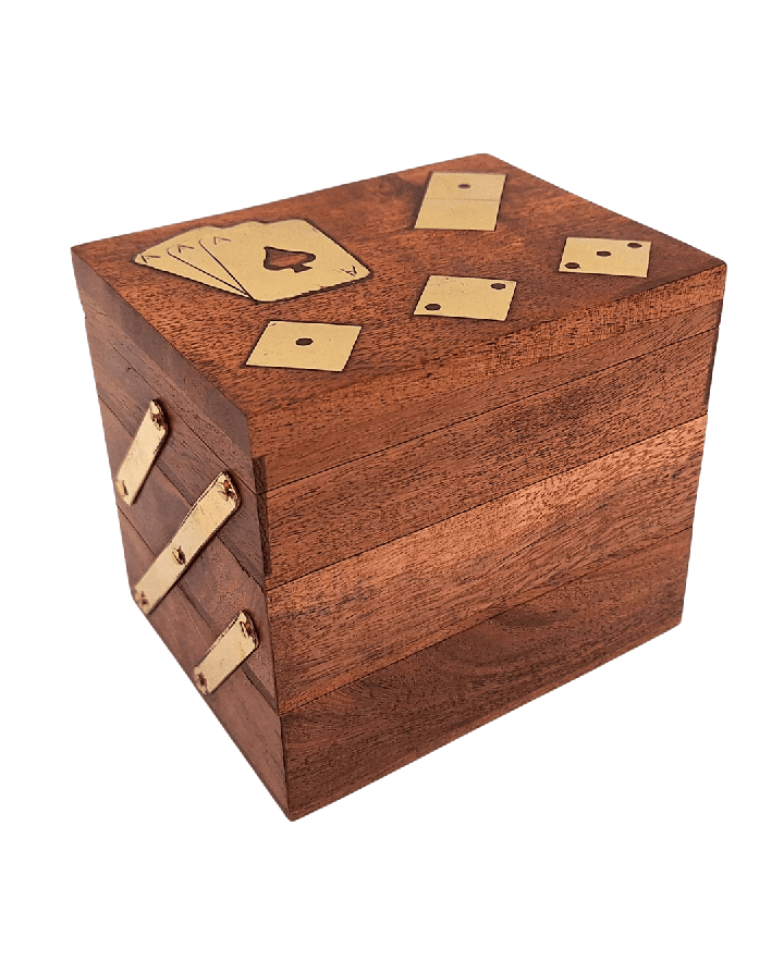 Elegancki Zestaw Gier 3w1 - Karty Kości Domino - DNU-101