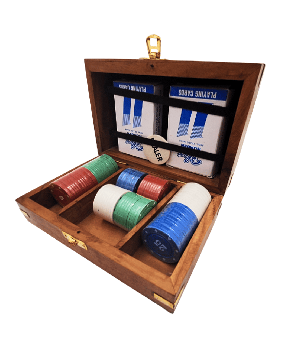 Elegant Poker Set in a Wooden Box – 100 chips - DNU-102