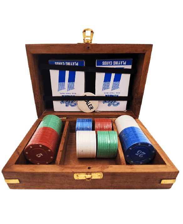 Elegant Poker Set in a Wooden Box – 100 chips - DNU-102