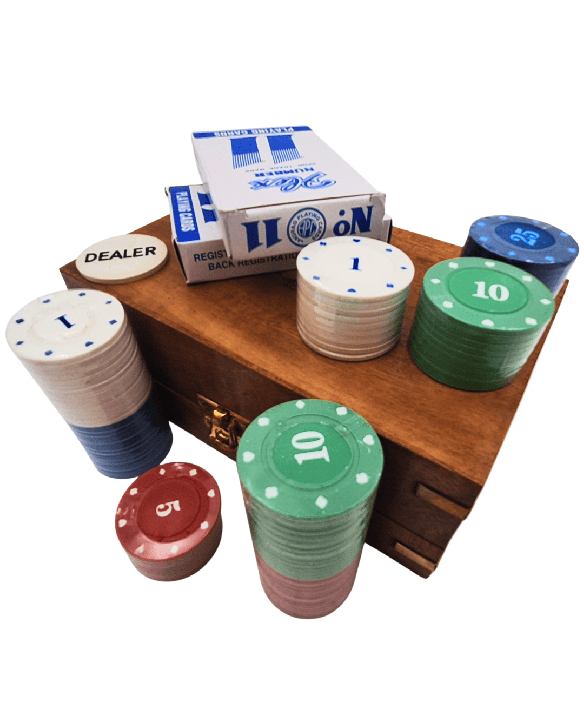 Elegant Poker Set in a Wooden Box – 100 chips - DNU-102