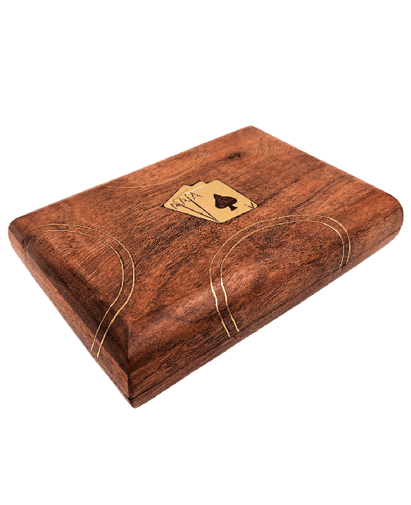Set of 2 Decks of Cards in a Wooden Box – An Elegant Gift – Vintage – DNU-2791