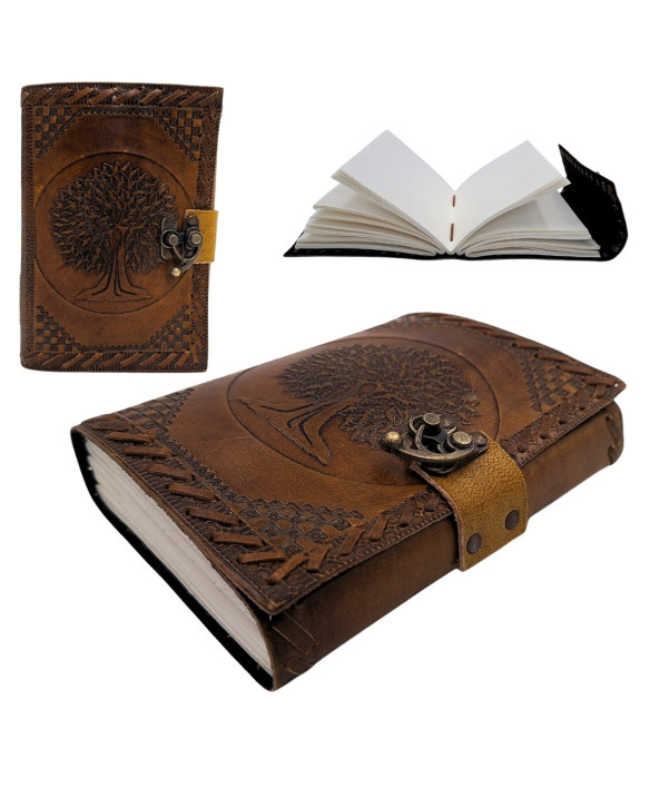 Vintage Retro Leather Notebook, 200 pages – Tree of Life - AH01