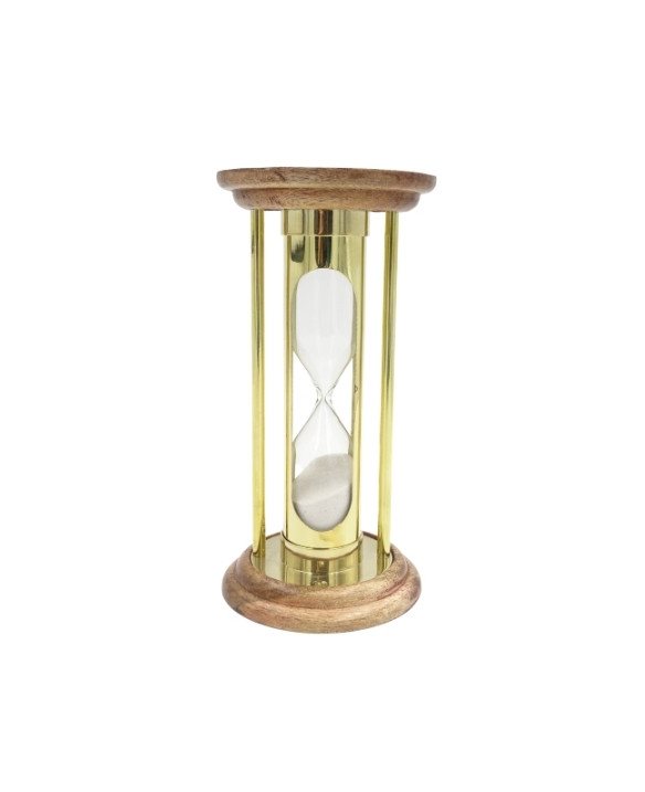 Klepsydra Mosiężna Drewniana 5 min Styl Retro - NC3031