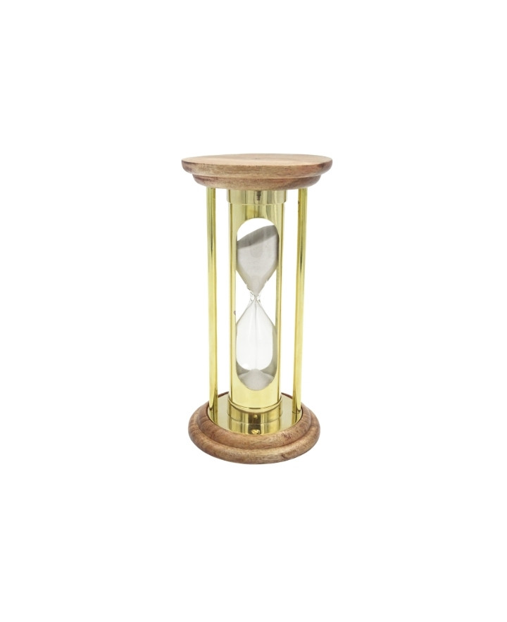 Klepsydra Mosiężna Drewniana 5 min Styl Retro - NC3031