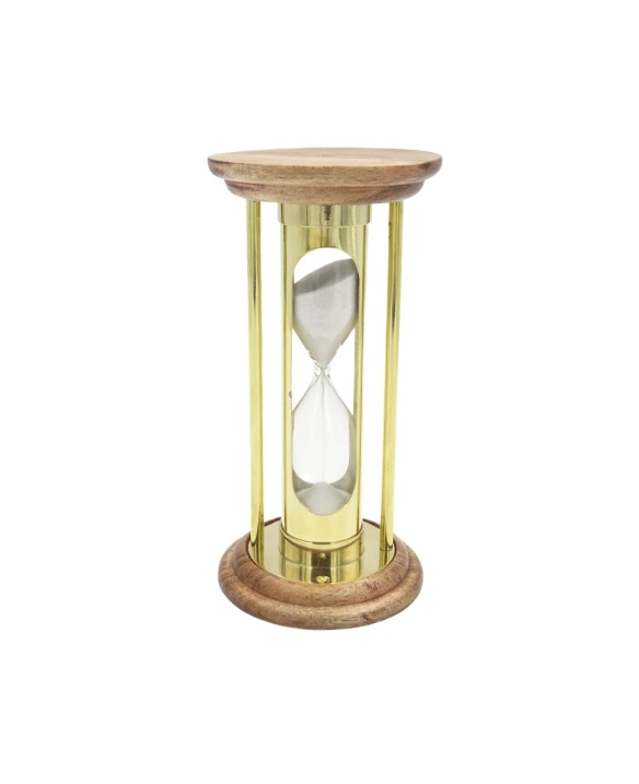 Klepsydra Mosiężna Drewniana 5 min Styl Retro - NC3031