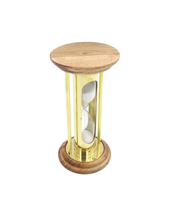 Klepsydra Mosiężna Drewniana 5 min Styl Retro - NC3031