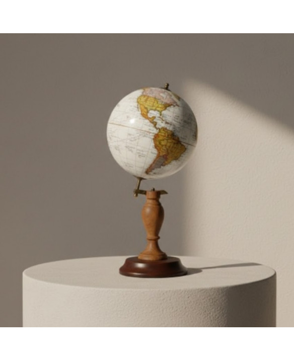 Elegancki Globus ozdobny na drewnianej podstawie - World GLB-0096B