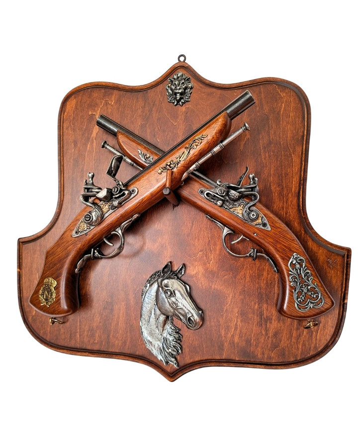 Replica flintlock pistols on a rack – for wall mounting TR-236