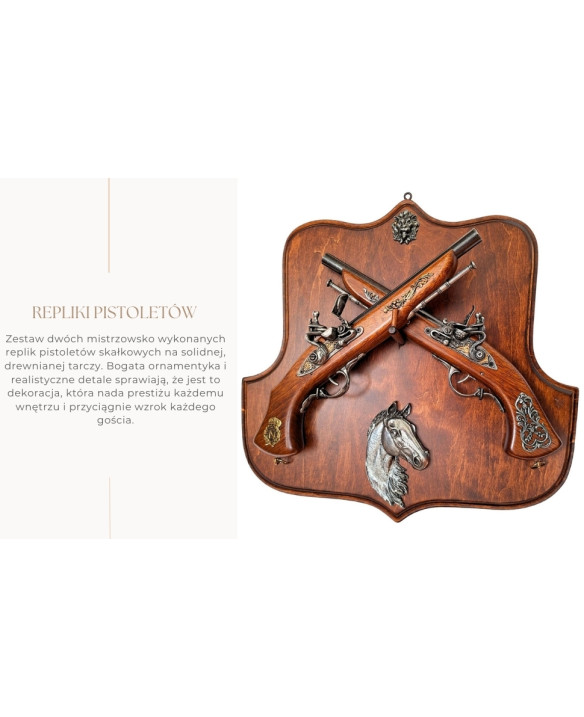 Replica flintlock pistols on a rack – for wall mounting TR-236