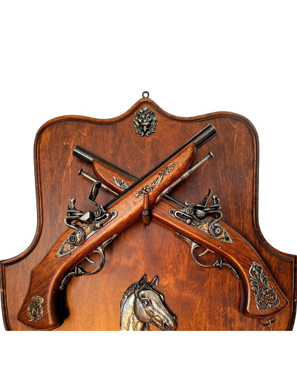 Replica flintlock pistols on a rack – for wall mounting TR-236