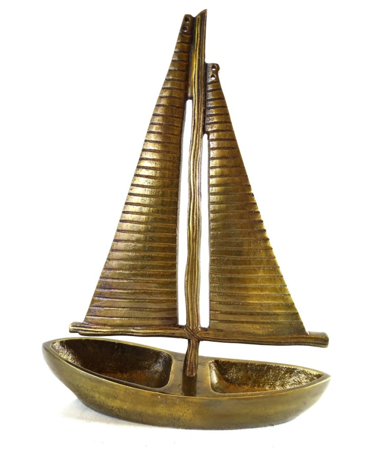 Model Jachtu Złoty Aluminium Wysokość 38cm - N-3670