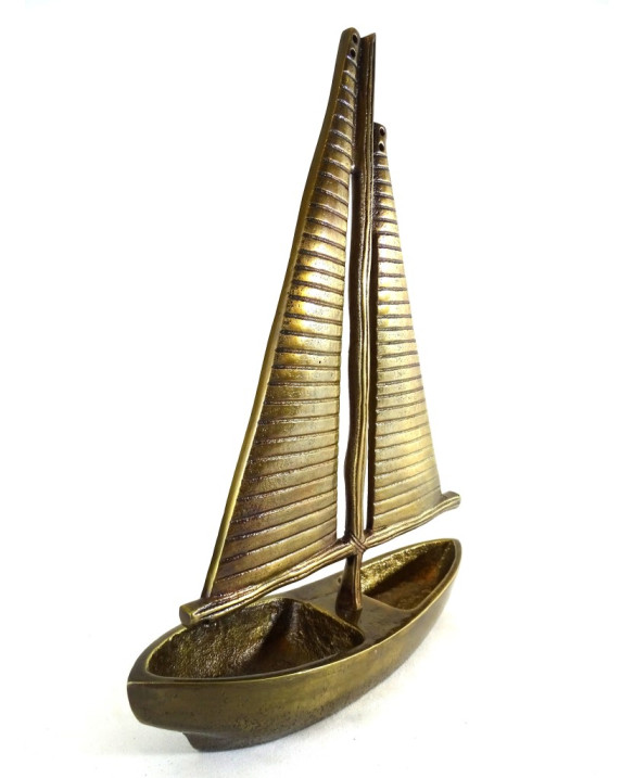 Model Jachtu Złoty Aluminium Wysokość 38cm - N-3670