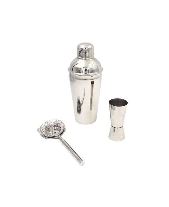 Bartending Set – 3-piece set: Shaker, Jigger, Strainer - BS48171