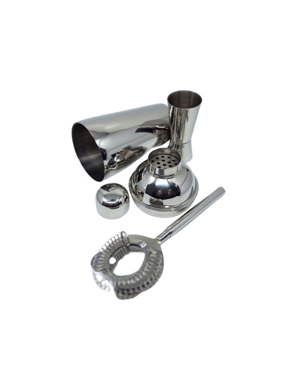 Bartending Set – 3-piece set: Shaker, Jigger, Strainer - BS48171