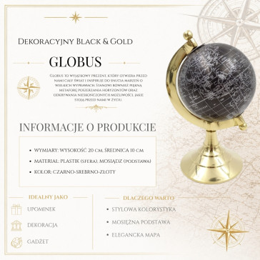 Globus Dekoracyjny Black & Gold – MMG004S 2