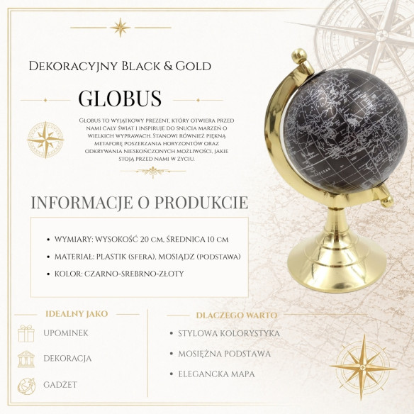 Globus Dekoracyjny Black & Gold – MMG004S