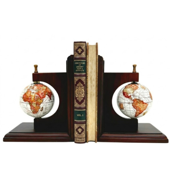 Bookend Podpórki do Książek Globusy - Prezent dla Podróżnika - NC2677C