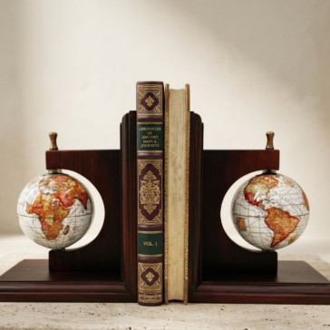 Bookend Podpórki do Książek Globusy - Prezent dla Podróżnika - NC2677C 2