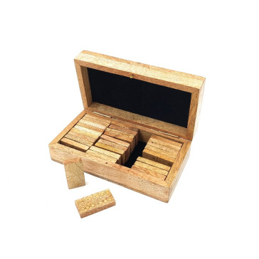 Drewniane Domino w Pudełku z Drewna Mango - BR157 2