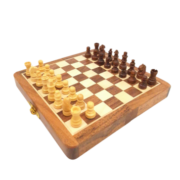 Szachy Drewniane Magnetyczne 17x17cm - Składane - DNU-025 2