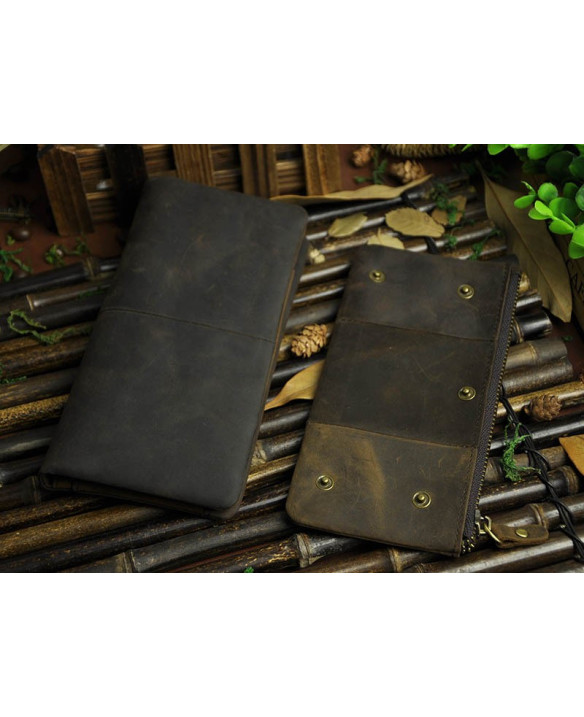 PORTFEL - VINTAGE BROWN - Z ETUI NA KOMÓRKĘ