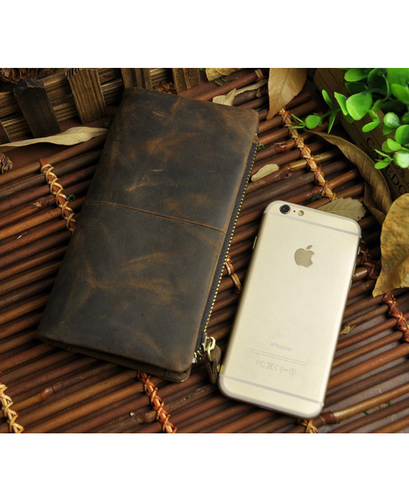PORTFEL - VINTAGE BROWN - Z ETUI NA KOMÓRKĘ