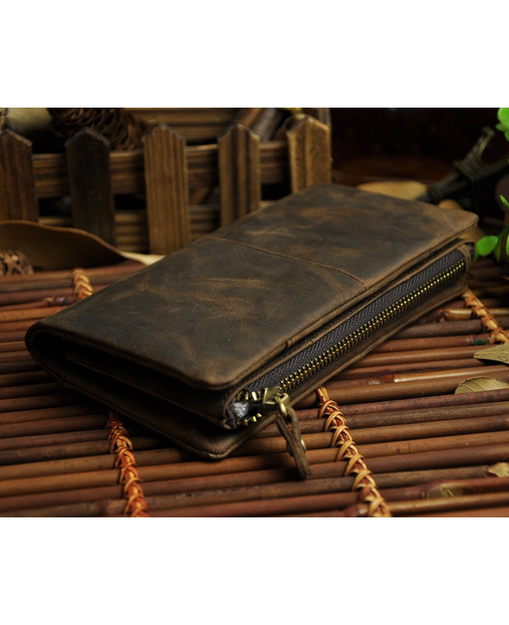 PORTFEL - VINTAGE BROWN - Z ETUI NA KOMÓRKĘ