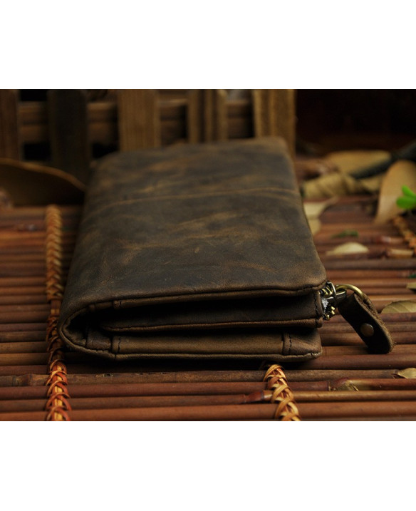 PORTFEL - VINTAGE BROWN - Z ETUI NA KOMÓRKĘ