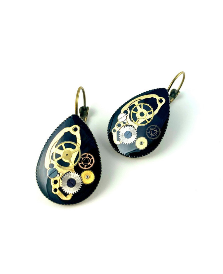 EARRINGS - TEARDROP (BLACK)