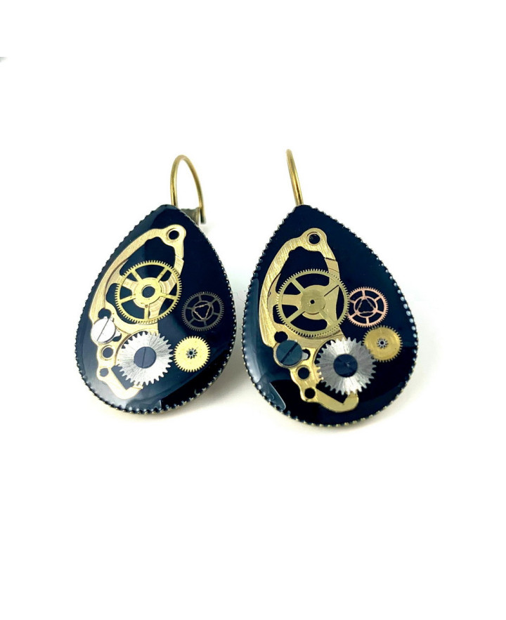 EARRINGS - TEARDROP (BLACK)
