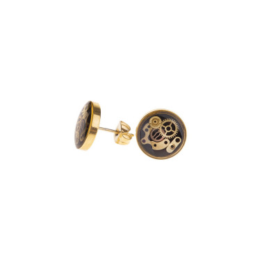 STUD EARRINGS – ROUND (BLACK) 2