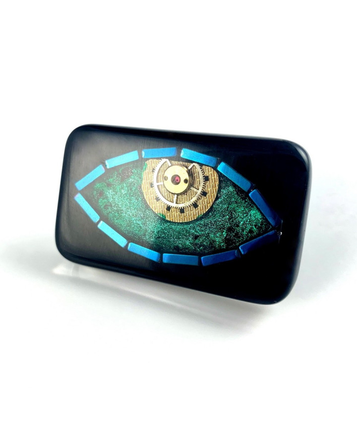 Brooch – THIRD EYE GREEN (BLACK) II