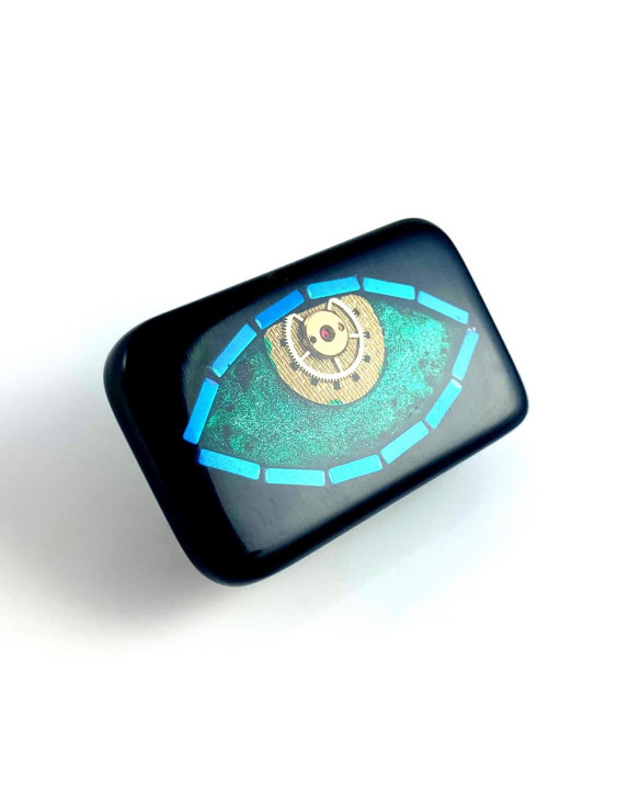 Brooch – THIRD EYE GREEN (BLACK) II
