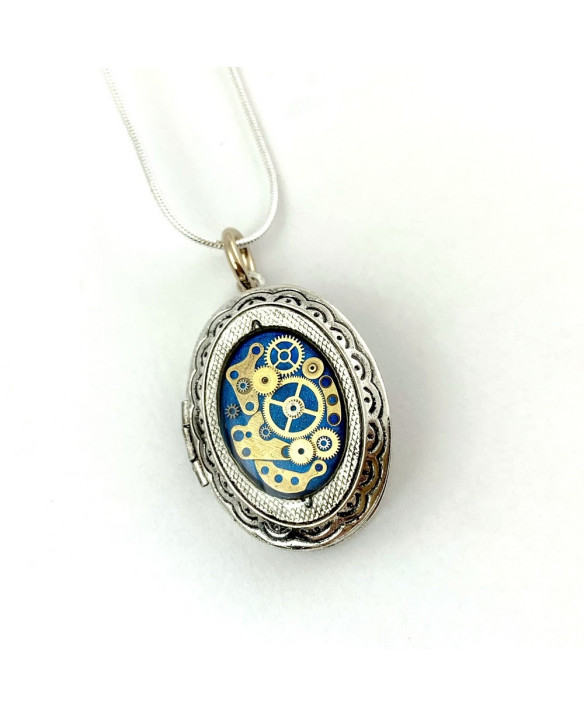 Handmade jewellery – PENDANT – PHOTO BOX (BLUE)