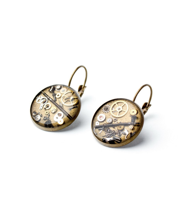 LARGE EARRINGS - BROWN