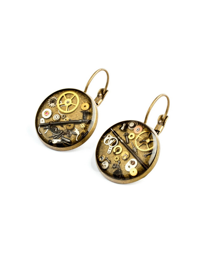 LARGE EARRINGS - BROWN