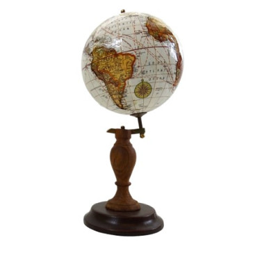 Elegancki Globus ozdobny na drewnianej podstawie - World GLB-0096B 2