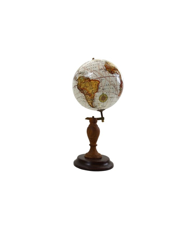 Elegancki Globus ozdobny na drewnianej podstawie - World GLB-0096B