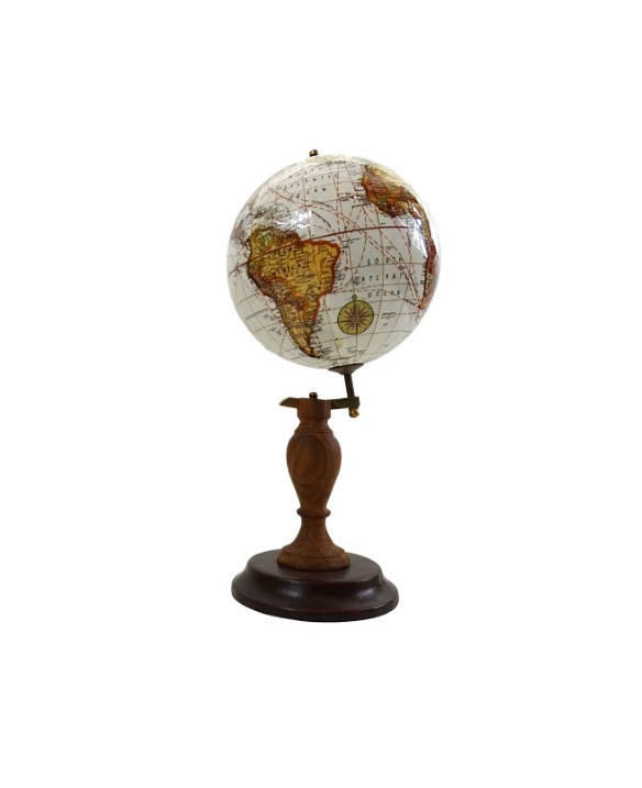 Elegancki Globus ozdobny na drewnianej podstawie - World GLB-0096B