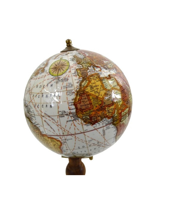 Elegancki Globus ozdobny na drewnianej podstawie - World GLB-0096B